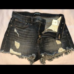 Express Denim Mid-Rise Shorts